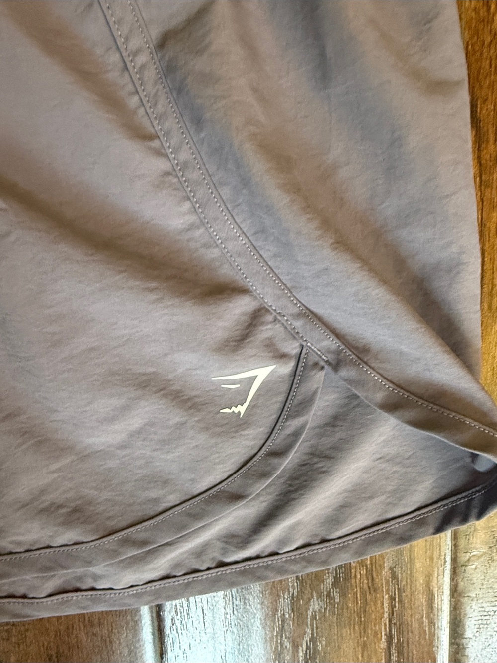 NWT! Gymshark Retro Waistband High-Waist Shorts in Fog Purple, size lg - Picture 6 of 10